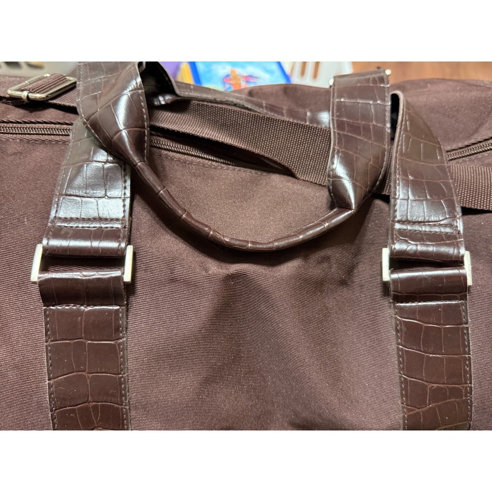Kenneth Cole Signature Brown Travel Duffel Weekender Bag - Picture 3 of 9